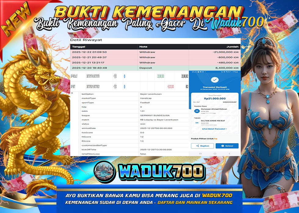 BUKTI JACKPOT BOLA GERMANY BUNDESLIGA TERPERCAYA DI INDONESIA TGL 22-12-2025