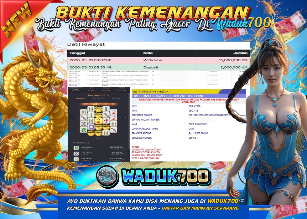 BUKTI JACKPOT SLOT MAHJONG WAYS 2 DI INDONESIA TGL 01-05-2026