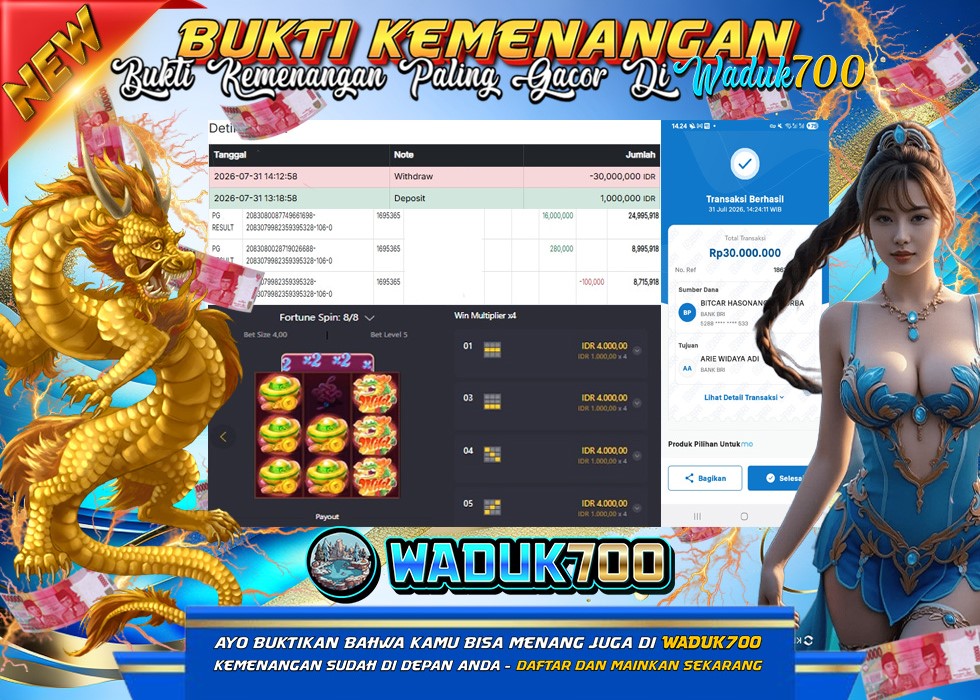 BUKTI JACKPOT SLOT FORTUNE DI INDONESIA TGL 31-07-2026
