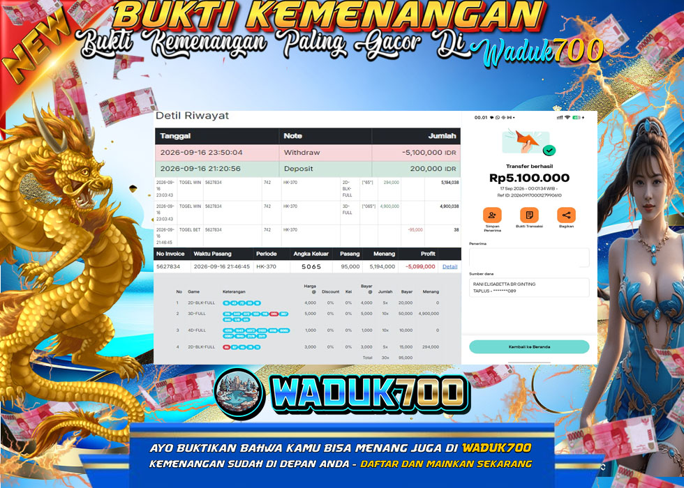 BUKTI JACKPOT TOGEL HONGKONG TERPERCAYA DI INDONESIA TGL 17-09-2026 WADUK700