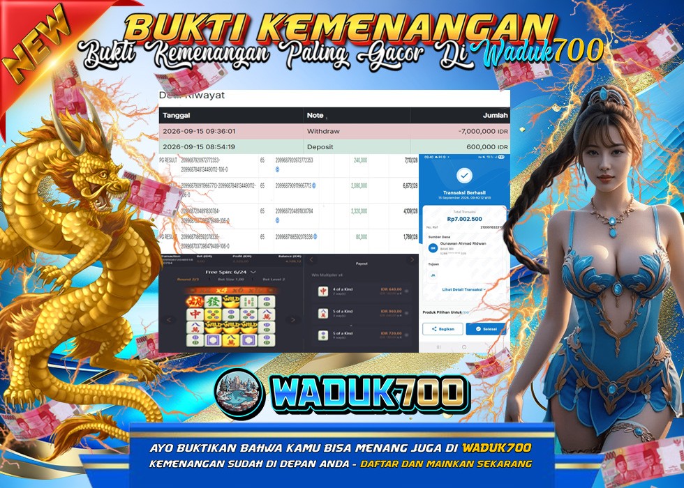 BUKTI JACKPOT SLOT PG SHOF MAHJONG WAYS 1 TERPERCAYA DI INDONESIA TGL 15-09-2026 WADUK700