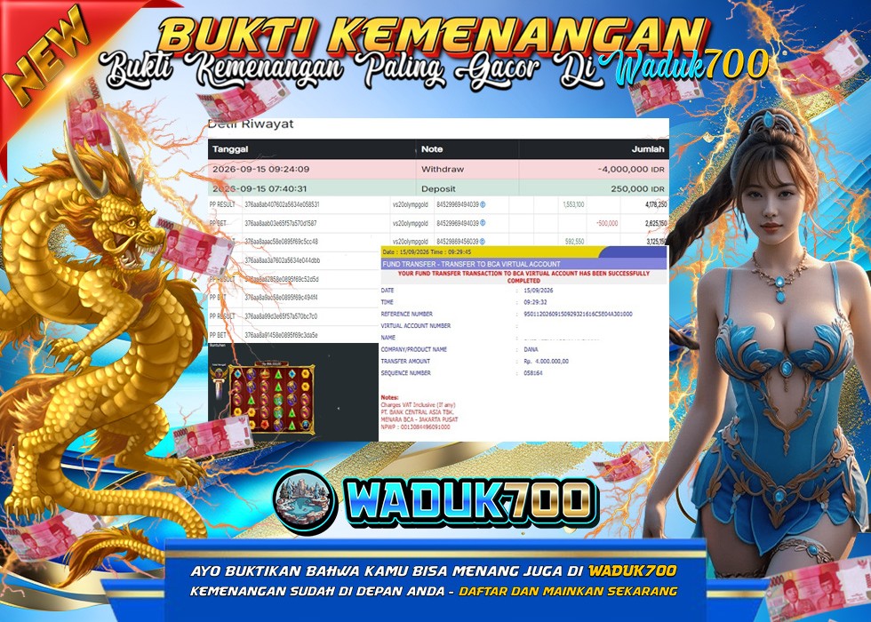 BUKTI JACKPOT SLOT PG SHOF GATES OF OLYMPUS SUPER SCATTER TERPERCAYA DI INDONESIA TGL 15-09-2026 WADUK700